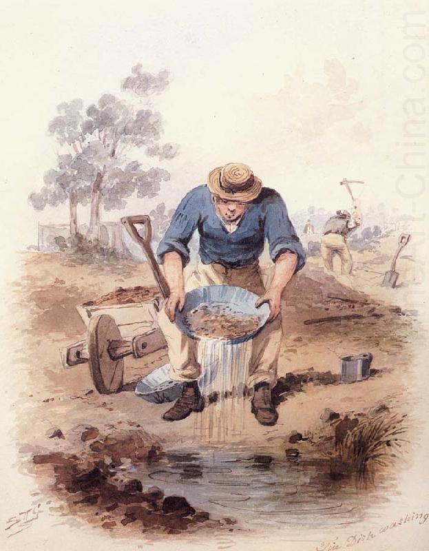 Samuel Thomas Gill Tin Dish washing china oil painting image